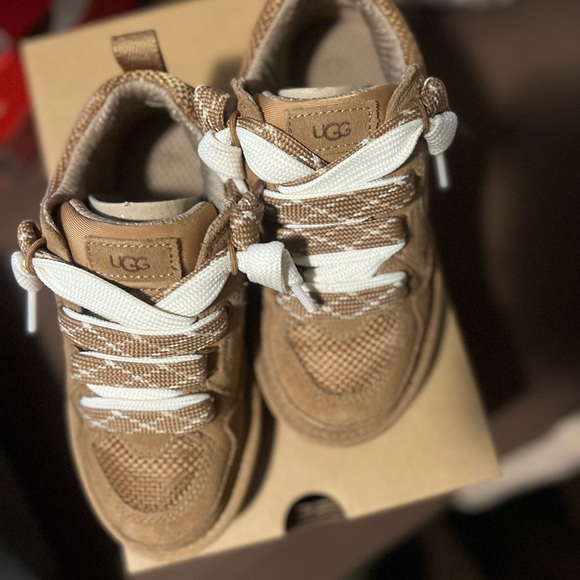 UGG Kids Tan and White Sneakers